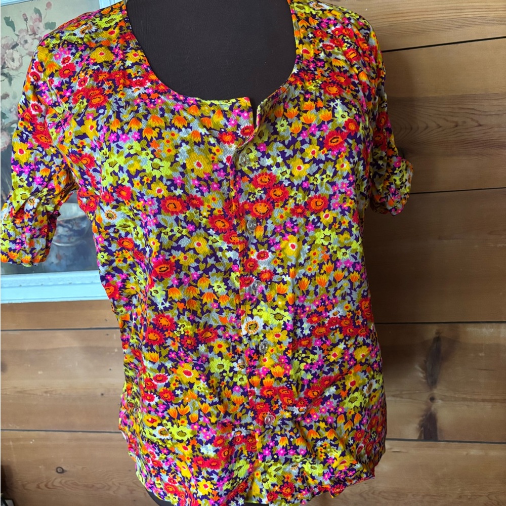 Handmade Floral 60s Blouse